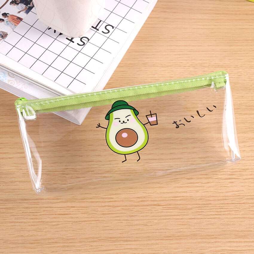 1PC Avocado Series Transparent Pencil Bag