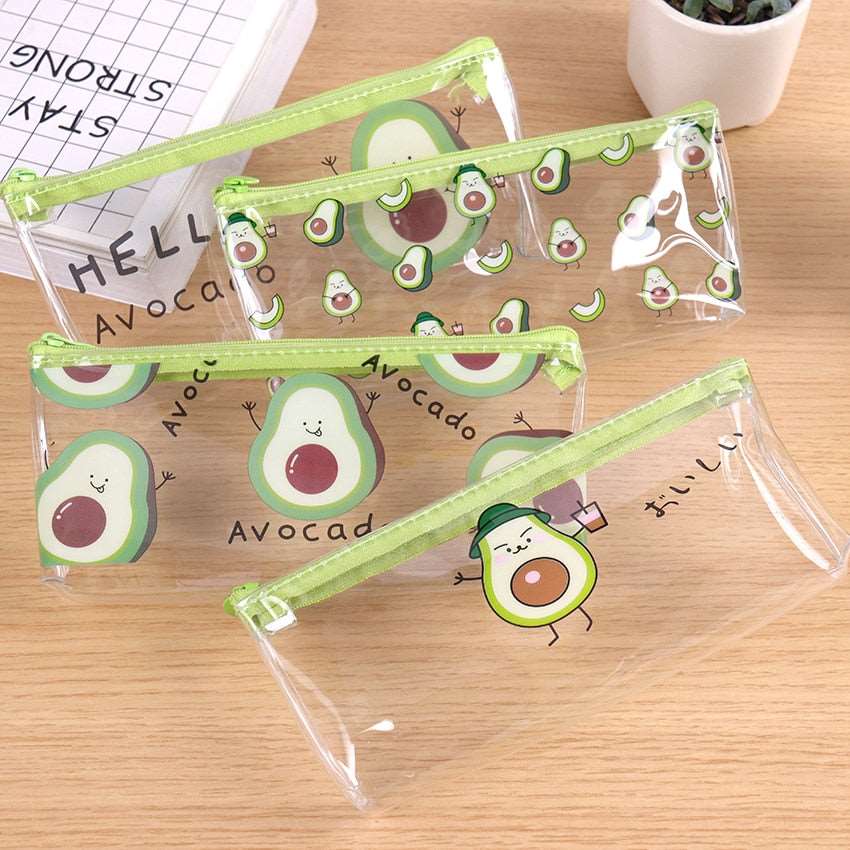 1PC Avocado Series Transparent Pencil Bag