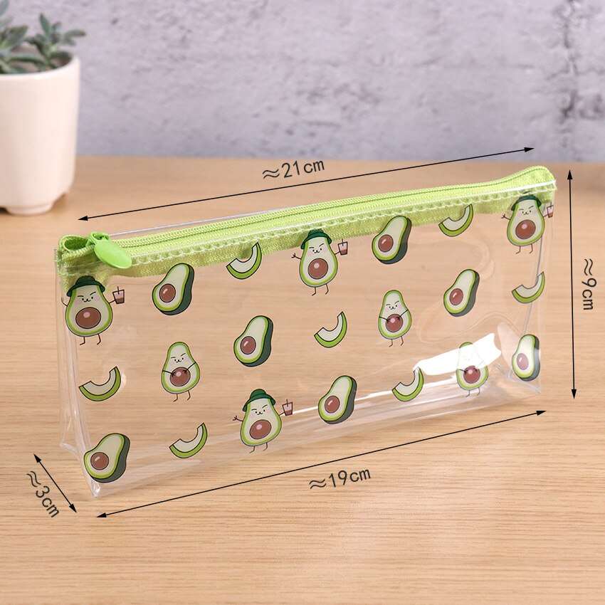 1PC Avocado Series Transparent Pencil Bag