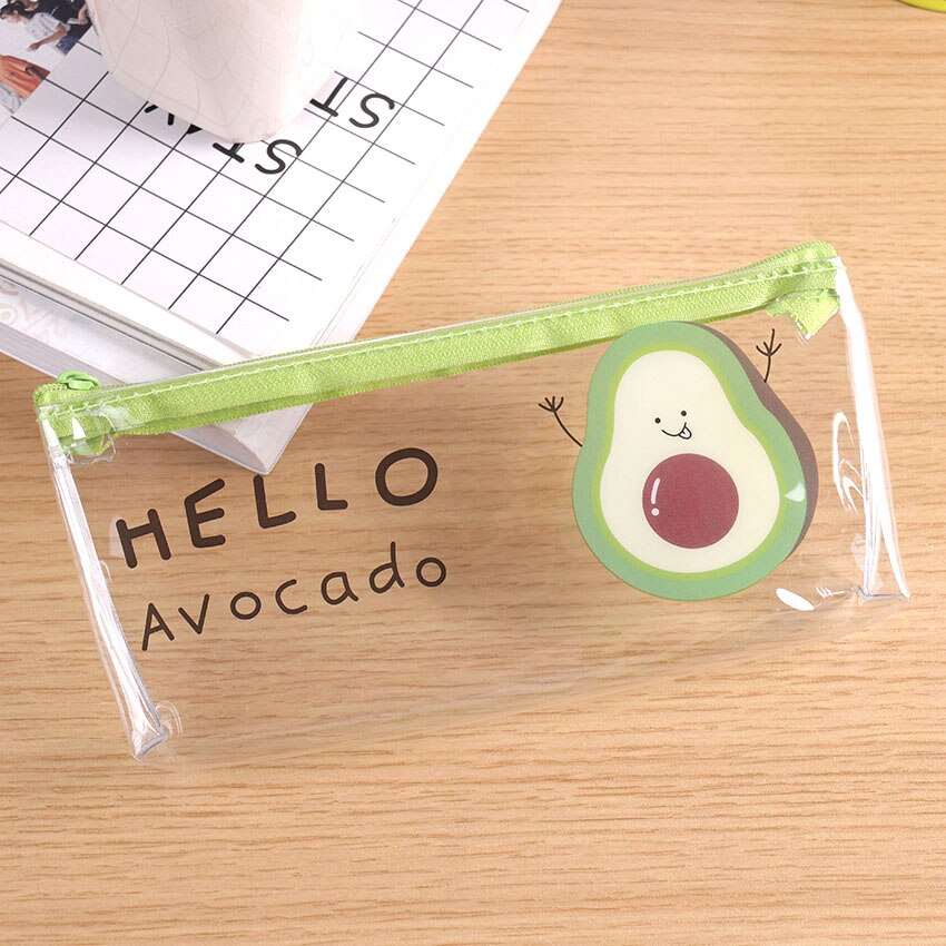 1PC Avocado Series Transparent Pencil Bag