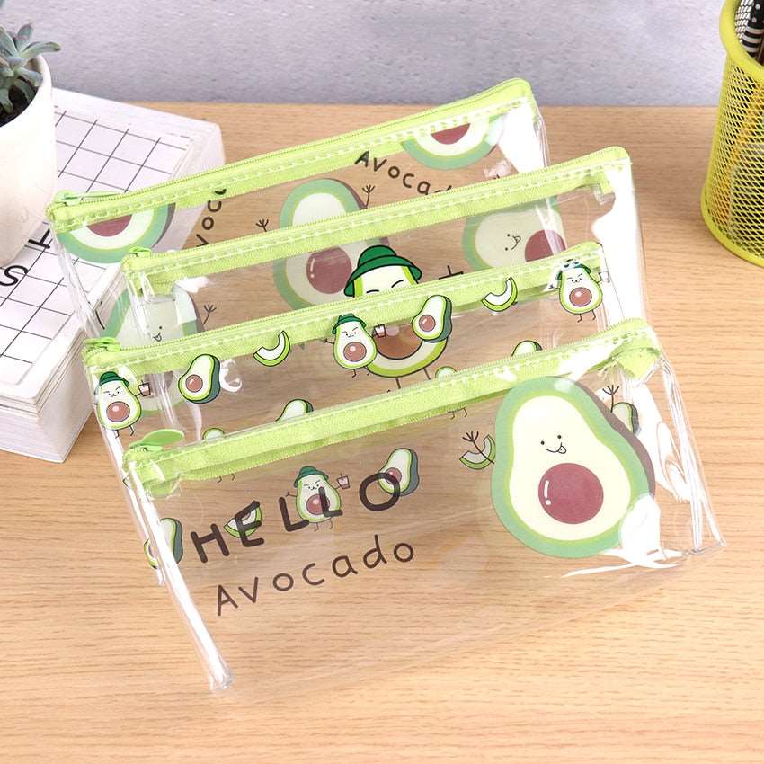 1PC Avocado Series Transparent Pencil Bag
