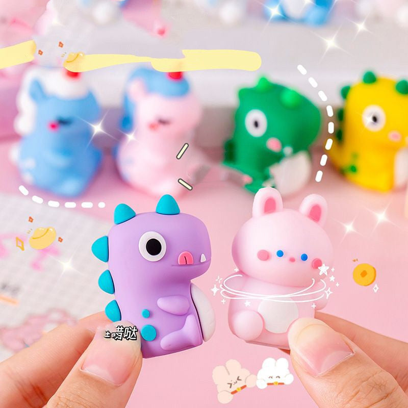 1PC Kawaii Soft Rubber Animals Pencil Sharpener