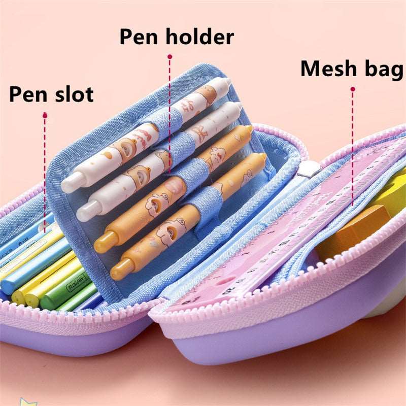 1Pc Mesh Pencil Case Bag Office Zipper Pencil Pouch School Kids Stationery  Gift