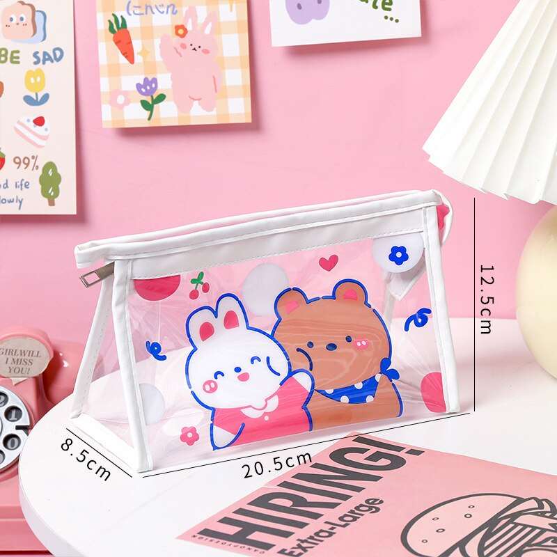 1PC Kawaii Animals Transparent Pencil Case