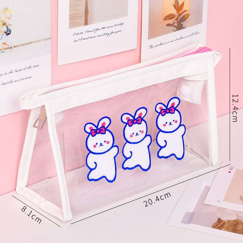 1PC Kawaii Animals Transparent Pencil Case
