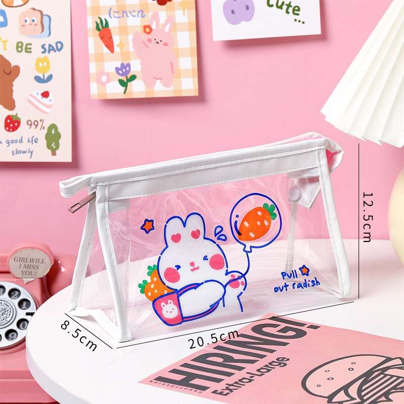 1PC Kawaii Animals Transparent Pencil Case