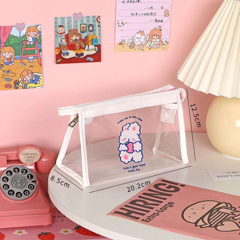 1PC Kawaii Animals Transparent Pencil Case