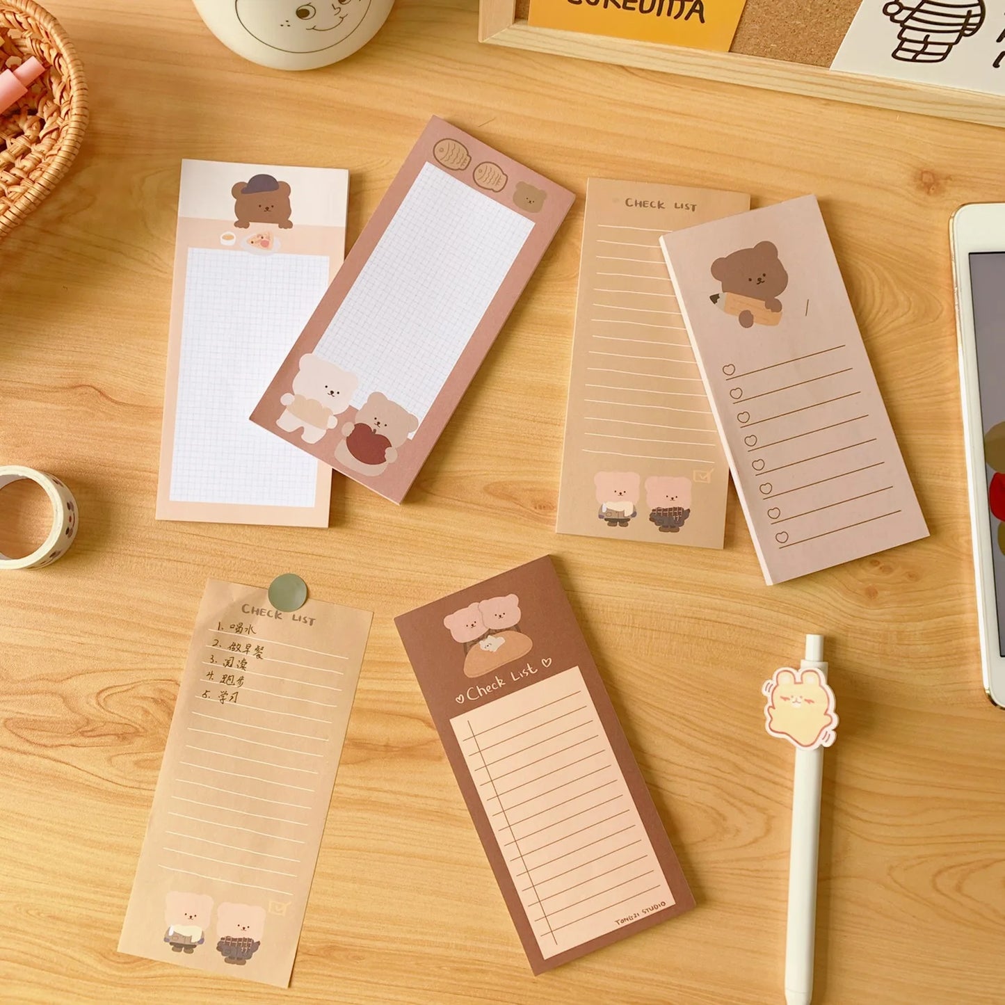 1PC Kawaii Cookie Bear Memo Pad