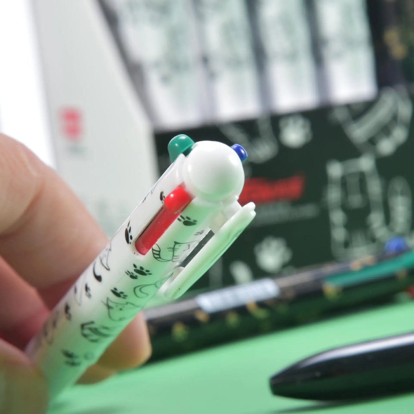 2PC 4 Colors Black White Cat Ballpoint Pen-my kawaii office