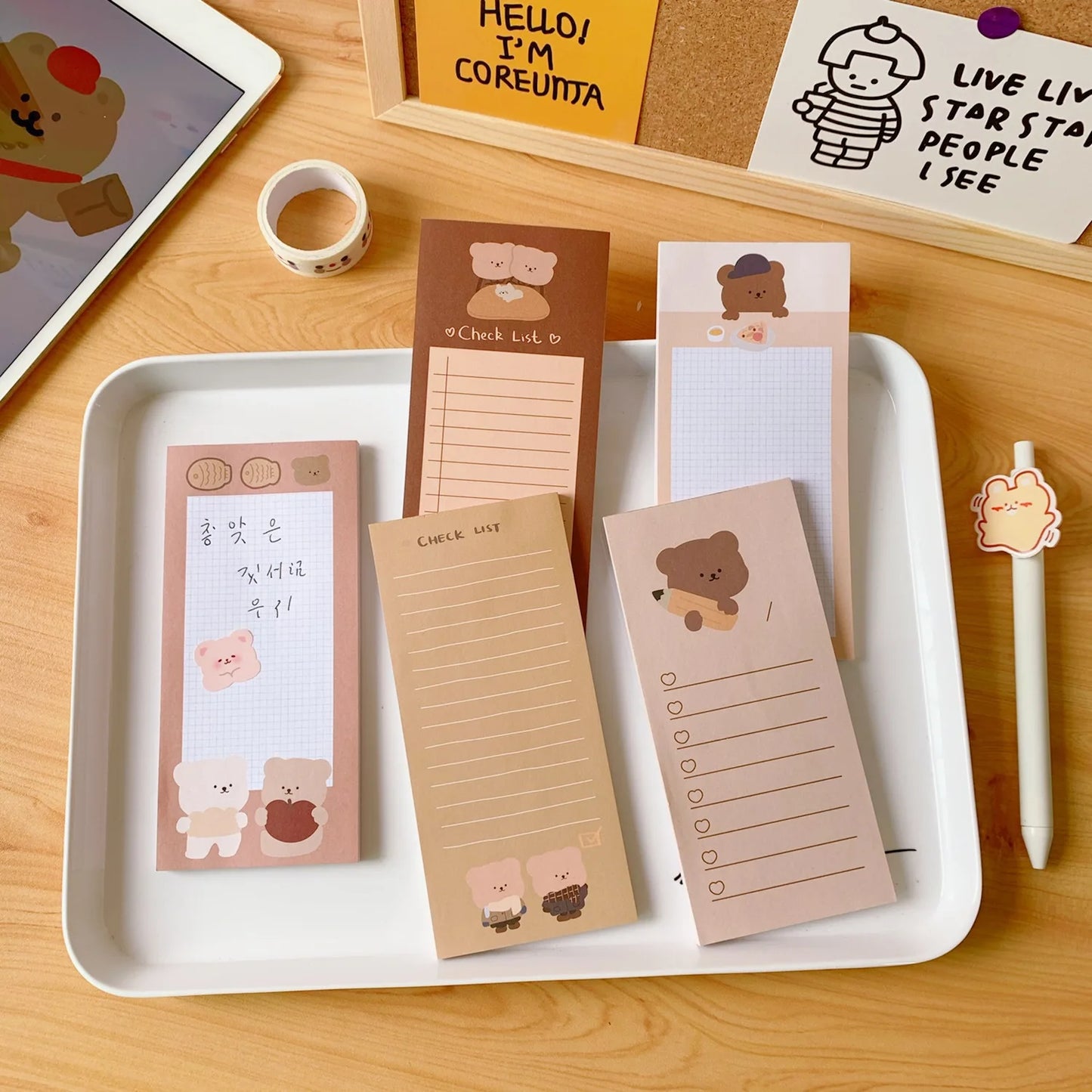 1PC Kawaii Cookie Bear Memo Pad