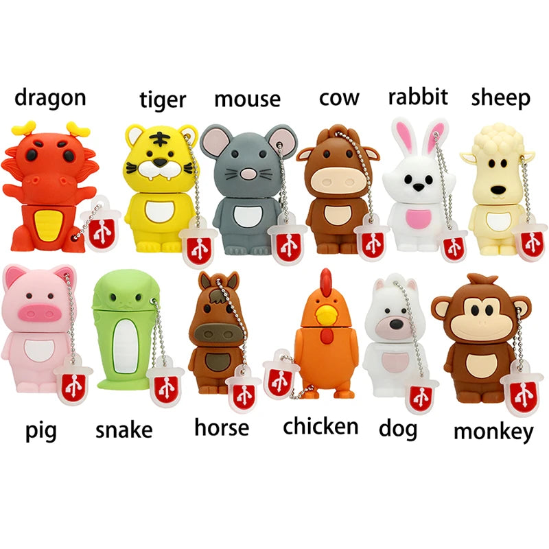 1PC Kawaii Chinese Zodiac USB Memory Stick