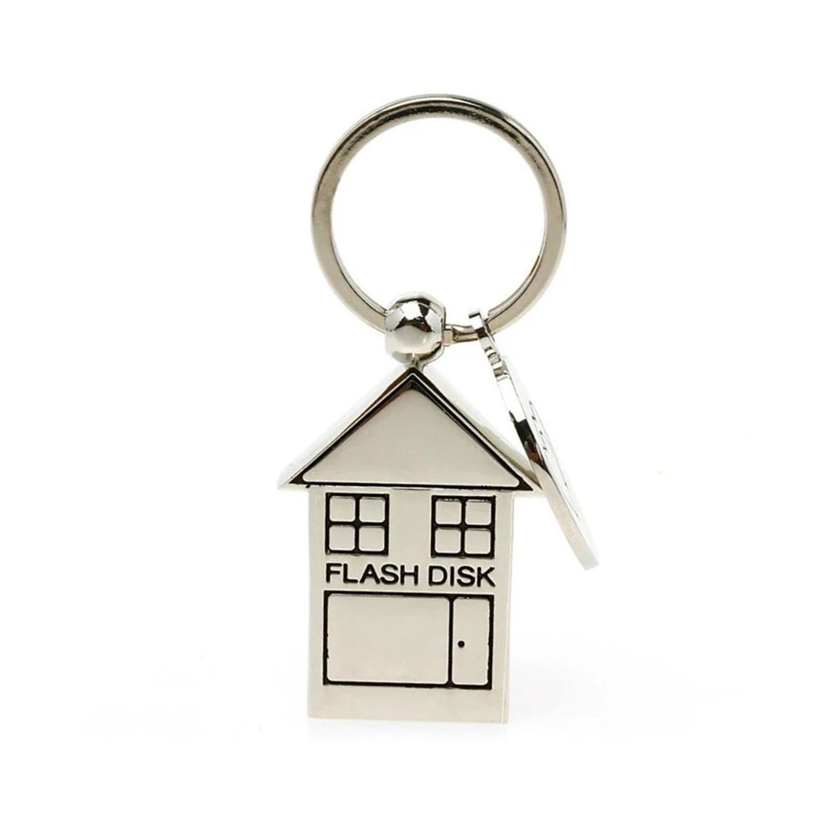 1PC Cute House Silver Key Ring USB Memory Flash Drive