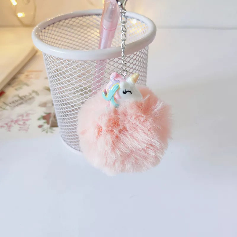 1PC Kawaii Plush Unicorn Pendant Gel Pen-my kawaii office