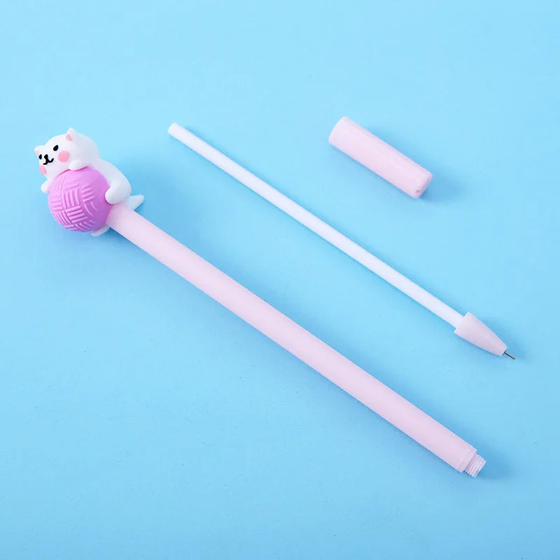 3PC Cute Cat Ball Gel Pen-my kawaii office