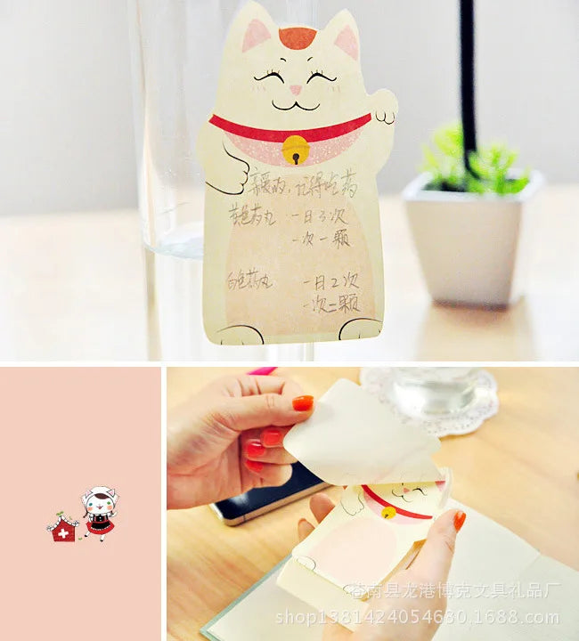 1PC Kawaii Fortune Cat Memo Pad