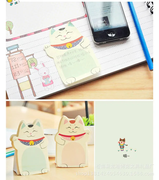 1PC Kawaii Fortune Cat Memo Pad