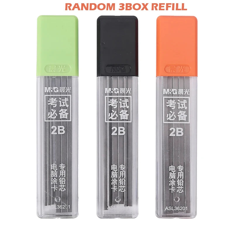 3PC Transparent Exam Mechanical Pencil with Square Lead and Eraser