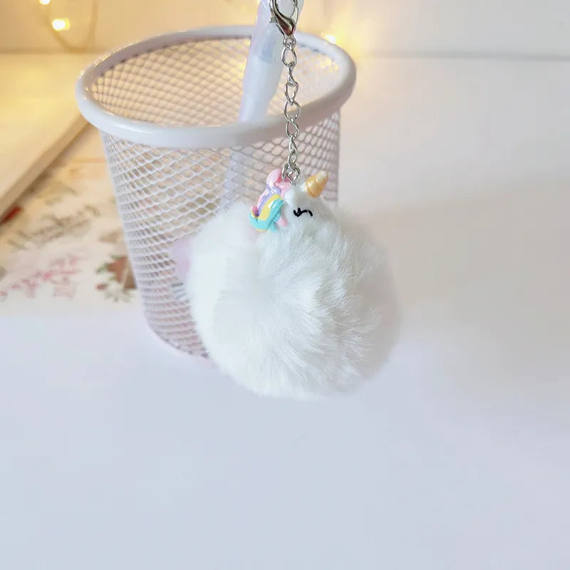 1PC Kawaii Plush Unicorn Pendant Gel Pen-my kawaii office