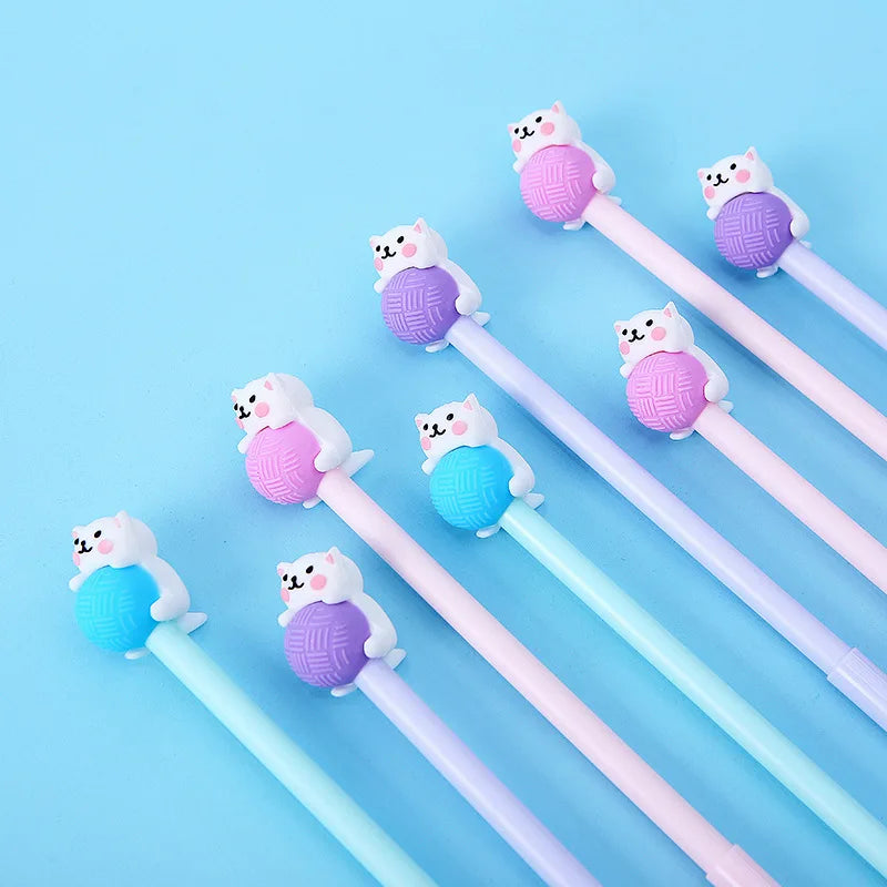 3PC Cute Cat Ball Gel Pen-my kawaii office
