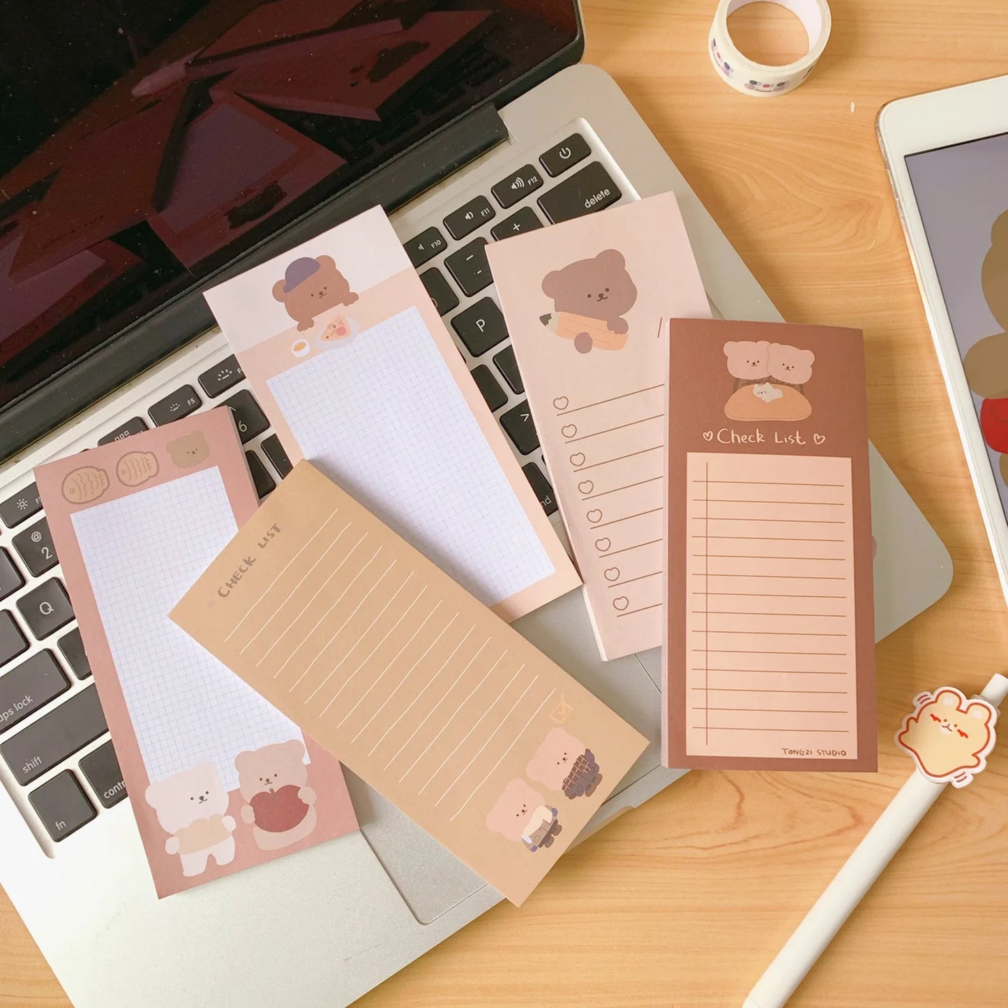 1PC Kawaii Cookie Bear Memo Pad