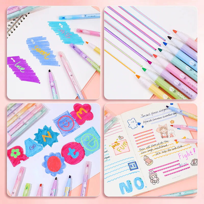 8PC Kawaii Color Overlay Dual-side Highlighters