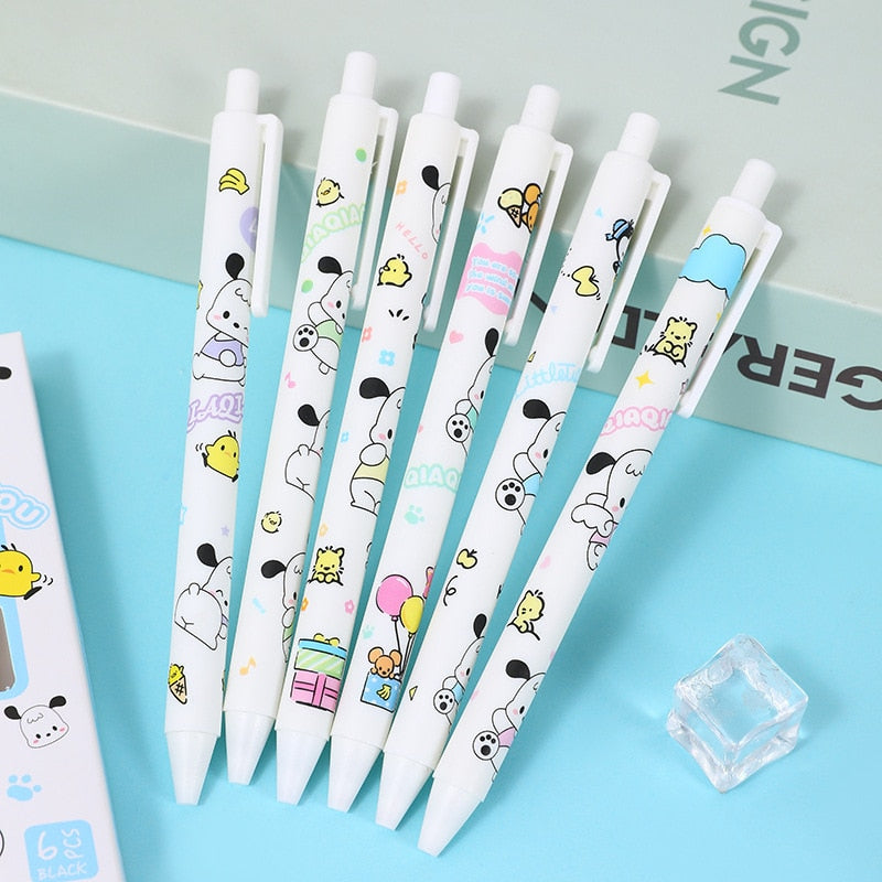 6PC Kawaii Puppy Mechanical Gel Pen