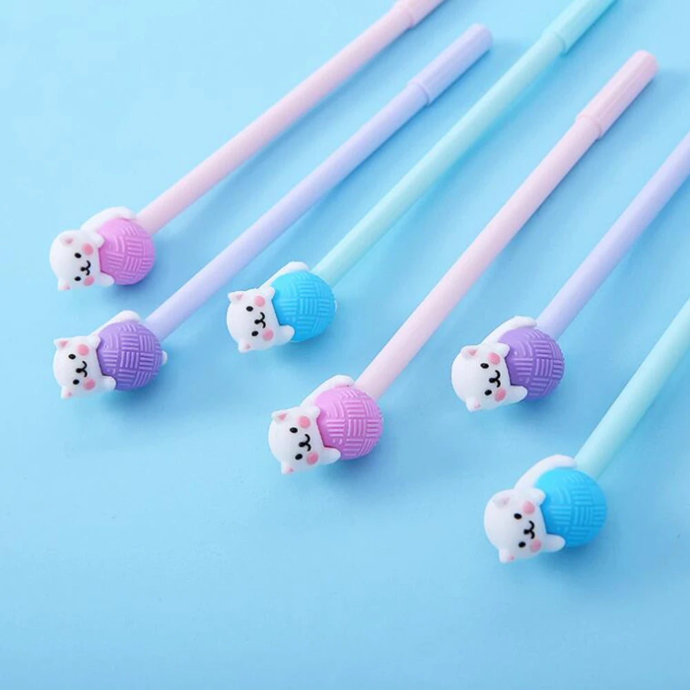 3PC Cute Cat Ball Gel Pen-my kawaii office