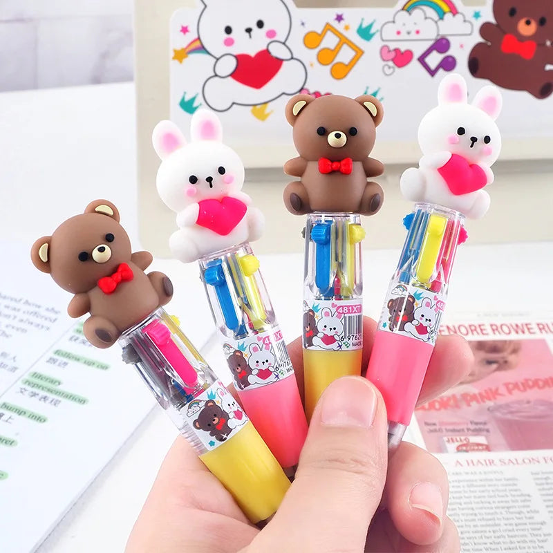 4PC Kawaii Love Rabbit Bear 4 Colors Ballpoint Pen-my kawaii office