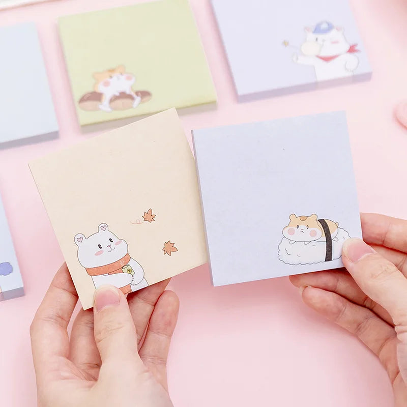 1PC Kawaii White Bear Hamster Memo Pad