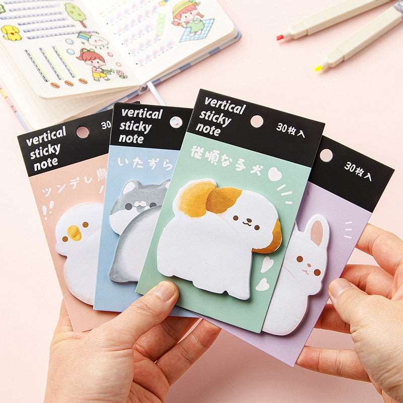 1PC Kawaii Animal Vertical Sticky Notes