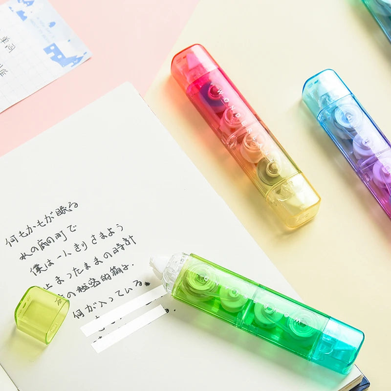 1PC Kawaii Gradient Color 2 in 1 Correction Glue Tape