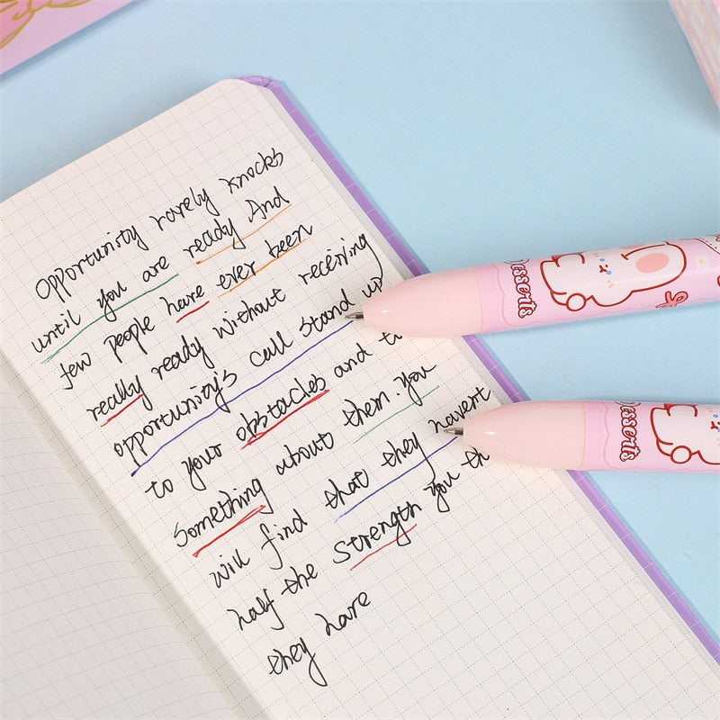 2PC Kawaii Strawberry Rabbit 6 Colors Ballpoint Pen-my kawaii office