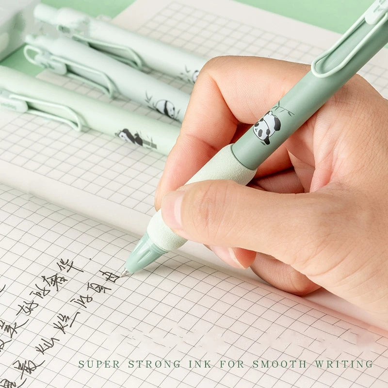 4PC Kawaii Panda Green Bamboo Soft Touch Gel Pen-my kawaii office