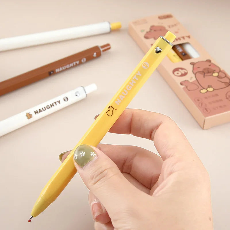 4PC Kawaii Capybara Mechanical Gel Pen-my kawaii office