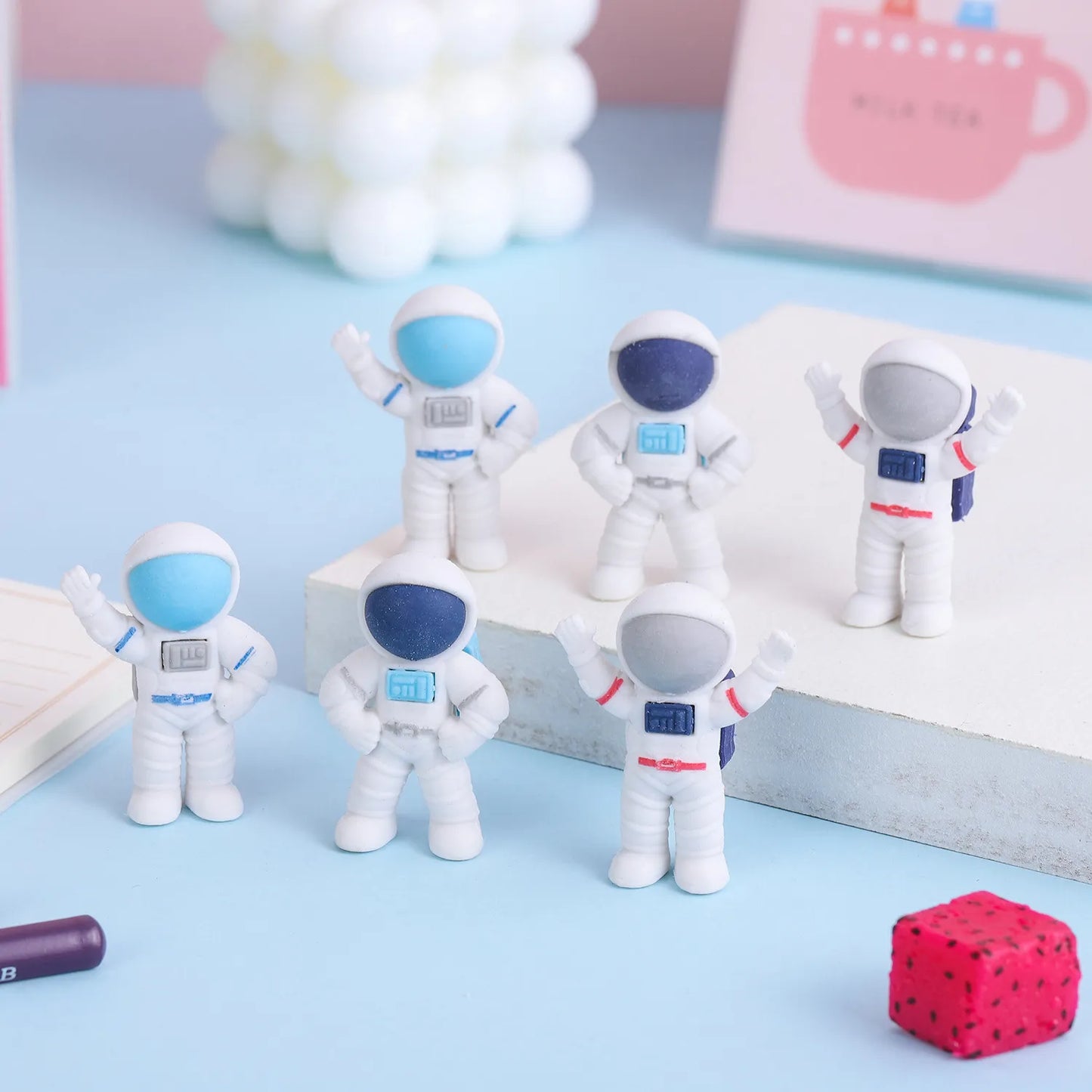 3PC Kawaii Space Astronaut Rubber Pencil Eraser