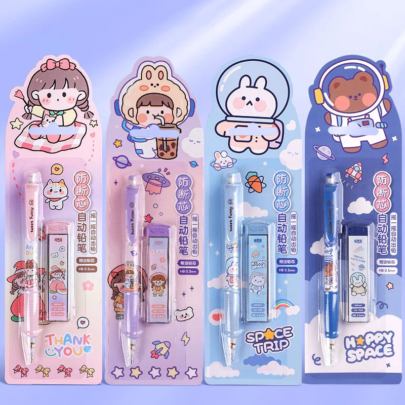 1PC Happy Space Rabbit Bear Mechanical Pencil Set