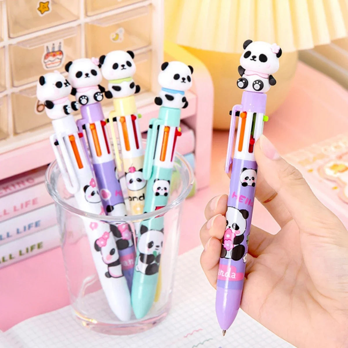 4PC Kawaii Panda 6 Colors Ballpoint Pen-my kawaii office