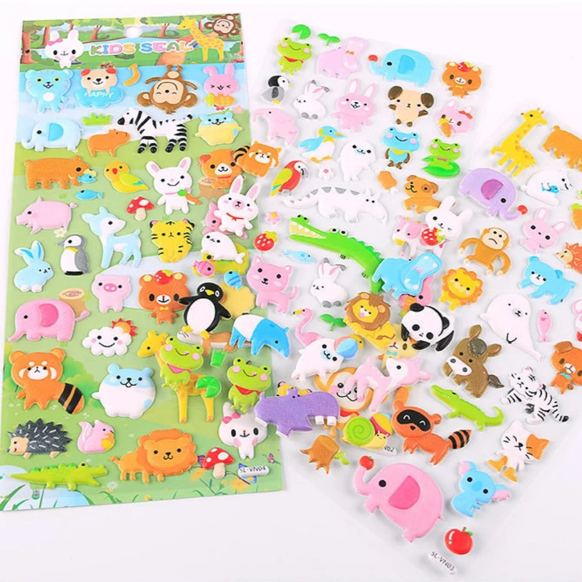1PC Kawaii Animals Zoo Puffy 3D Stickers