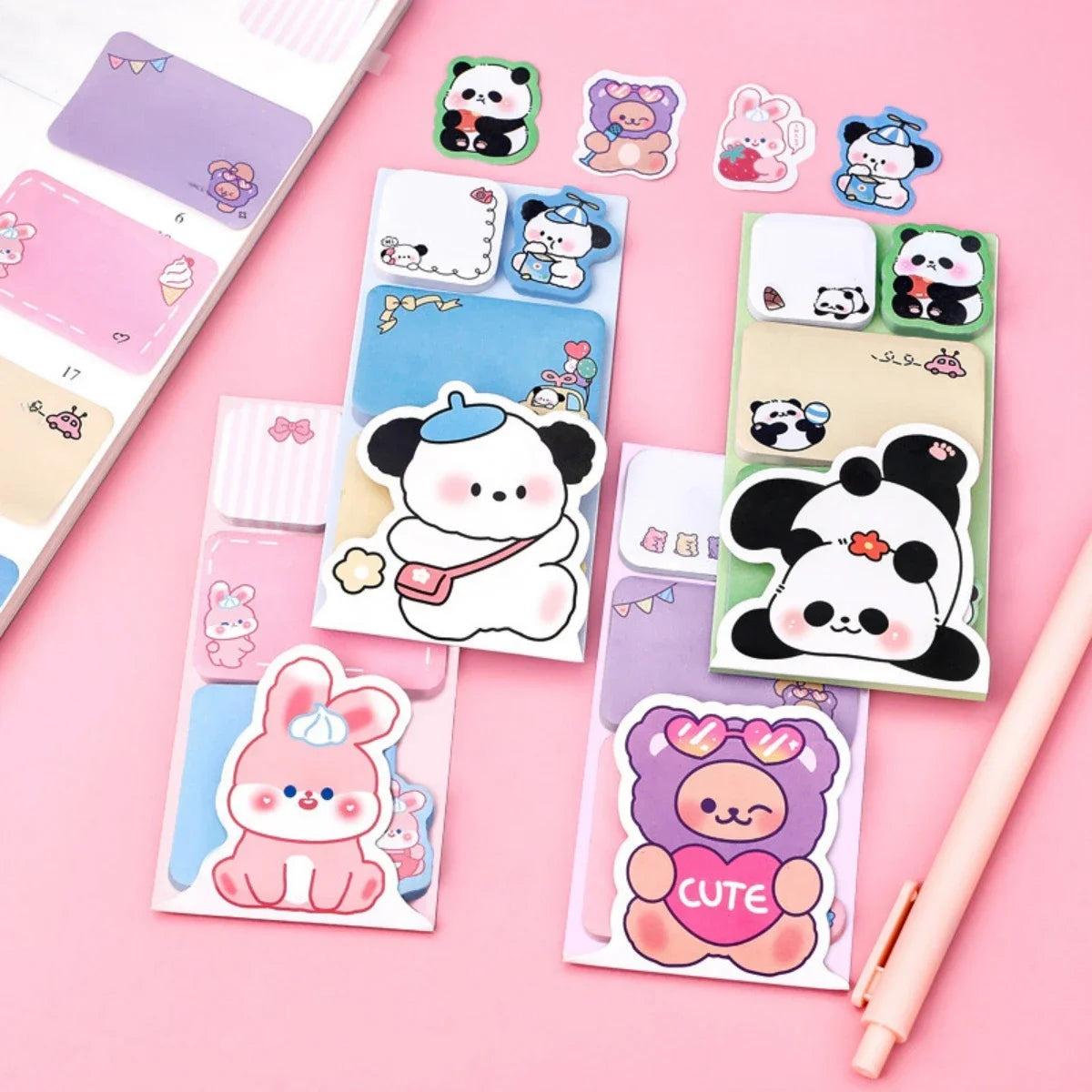 4PC Kawaii Animals Memo Pad Sticky Notes