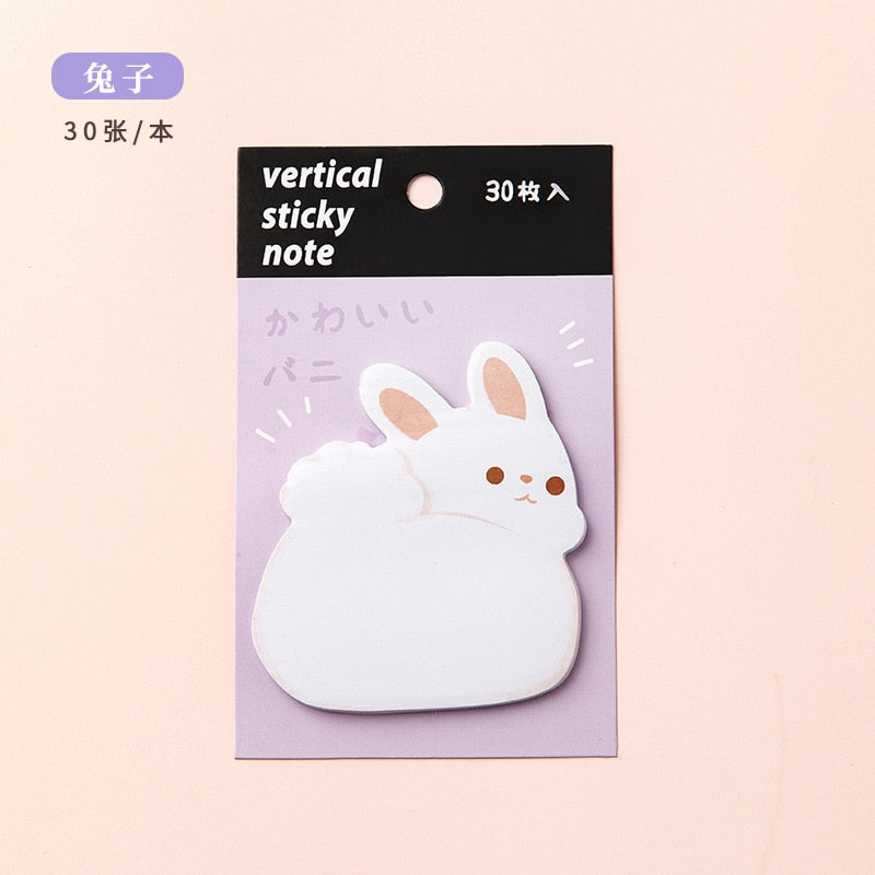 1PC Kawaii Animal Vertical Sticky Notes