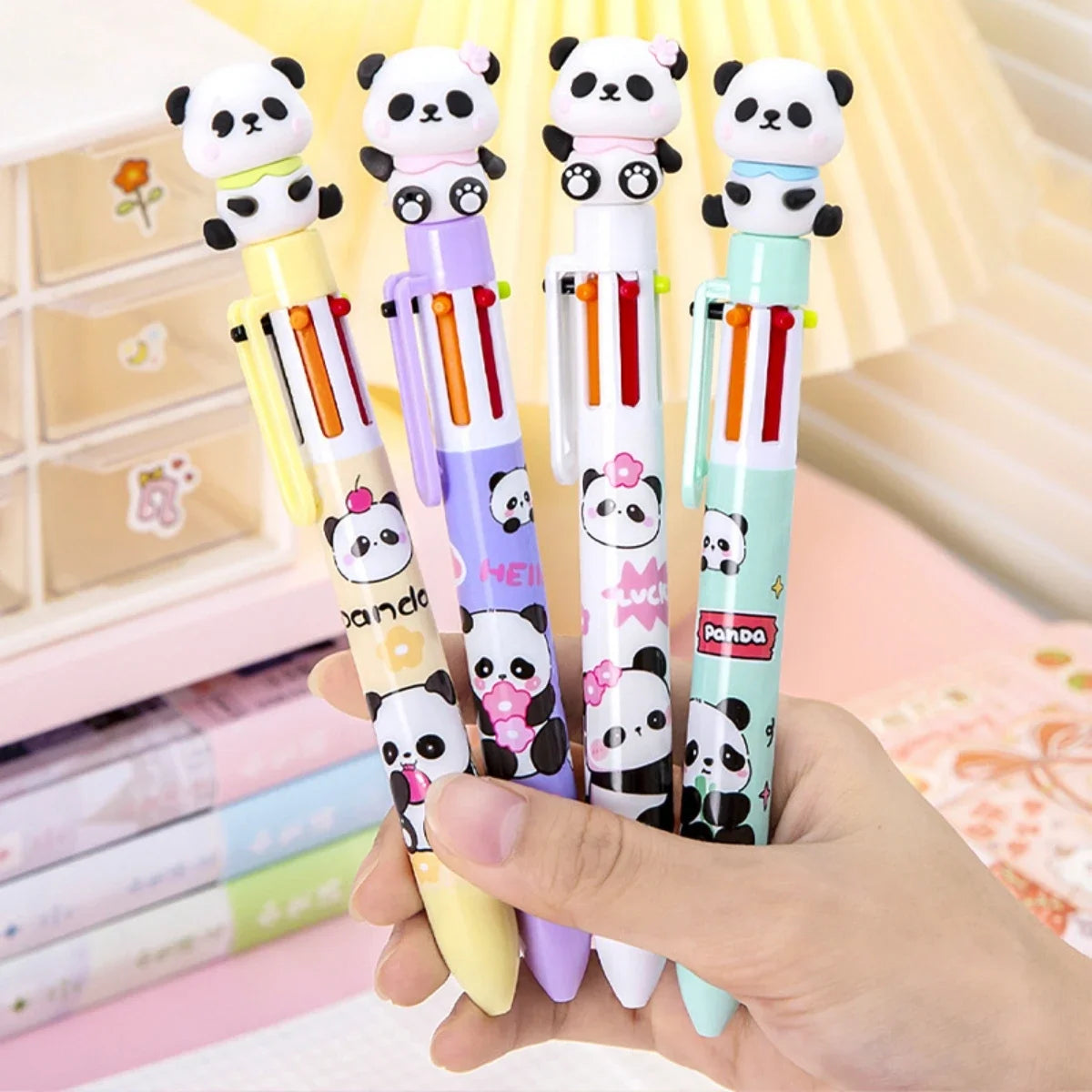 4PC Kawaii Panda 6 Colors Ballpoint Pen-my kawaii office