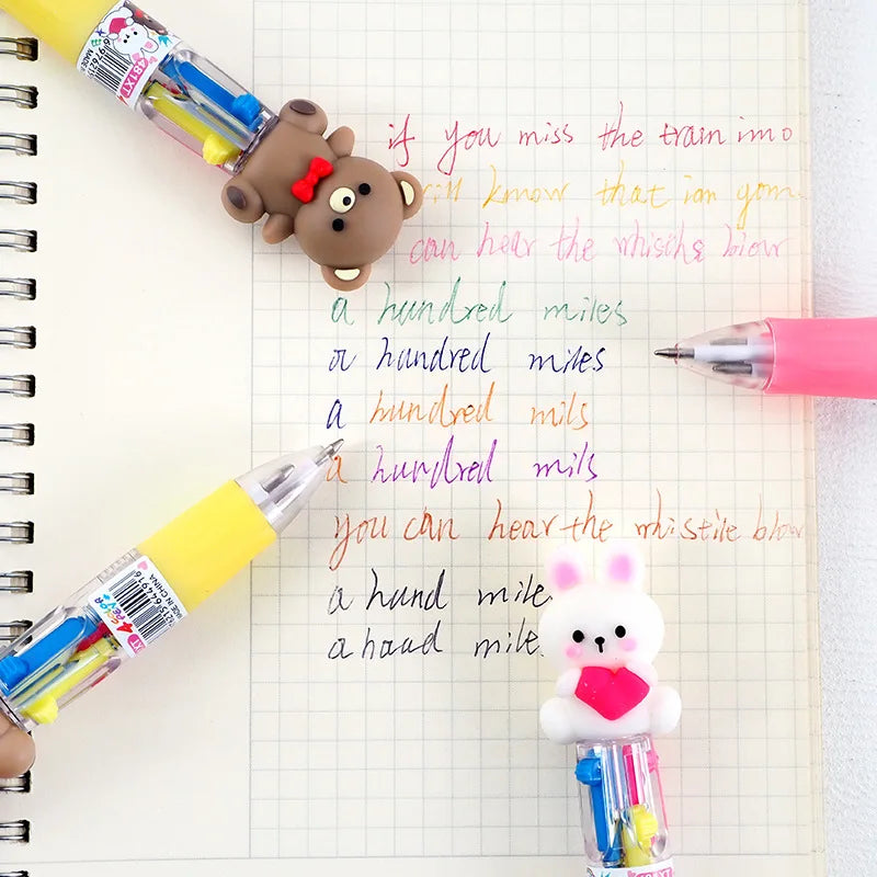 4PC Kawaii Love Rabbit Bear 4 Colors Ballpoint Pen-my kawaii office