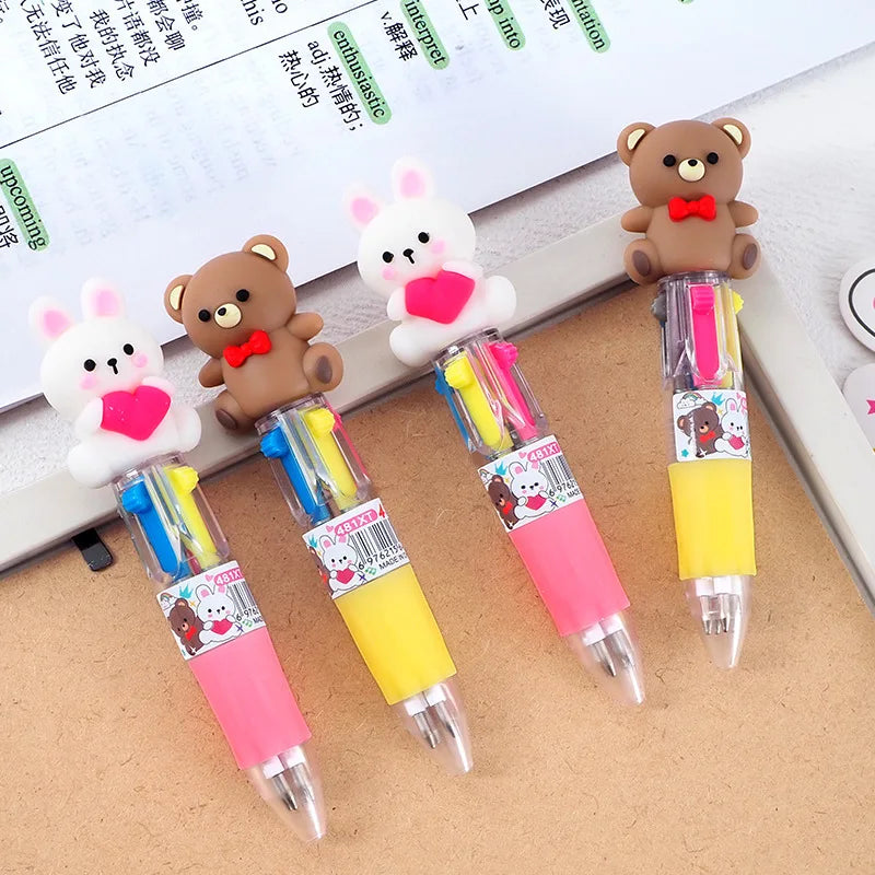 4PC Kawaii Love Rabbit Bear 4 Colors Ballpoint Pen-my kawaii office