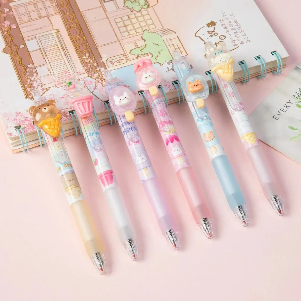 3PC Kawaii Sweet Ice Cream Animals Mechanical Gel Pen-my kawaii office