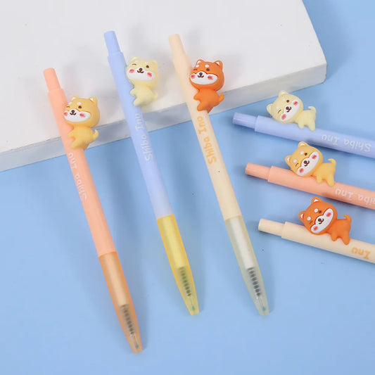 3PC Cute Shiba Inu Mechanical Gel Pen
