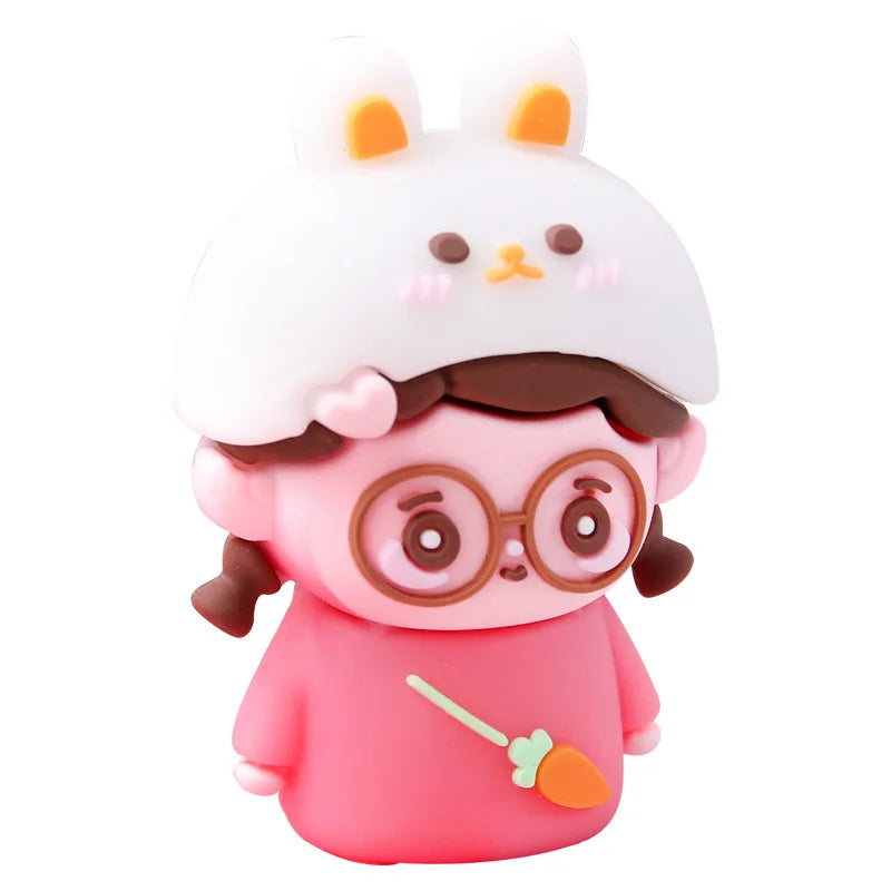 1PC Kawaii Characters Soft Silicone Pencil Sharpener