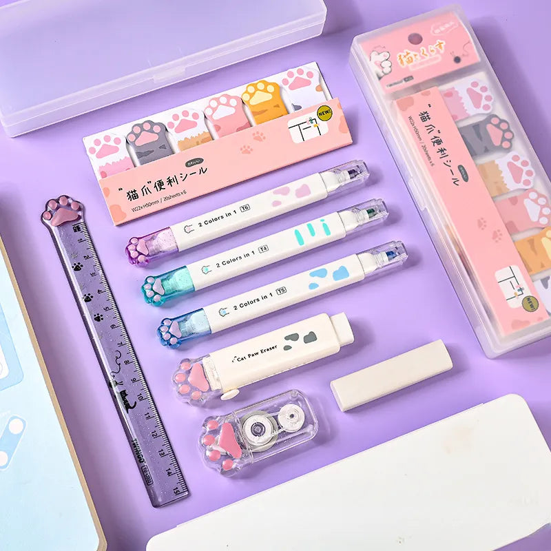 1PC Kawaii Cat Claw Deluxe Stationery Set