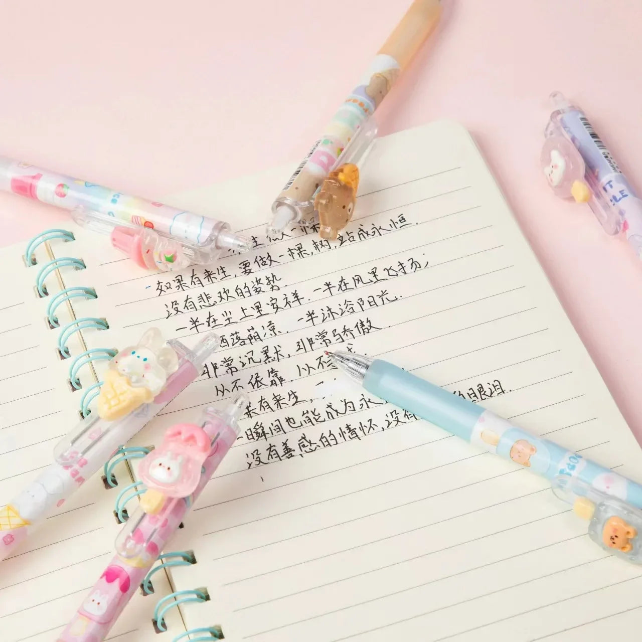 3PC Kawaii Sweet Ice Cream Animals Mechanical Gel Pen-my kawaii office