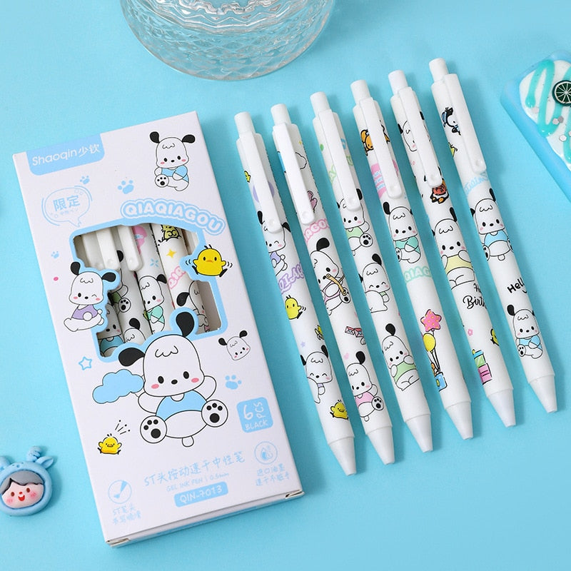 6PC Kawaii Puppy Mechanical Gel Pen