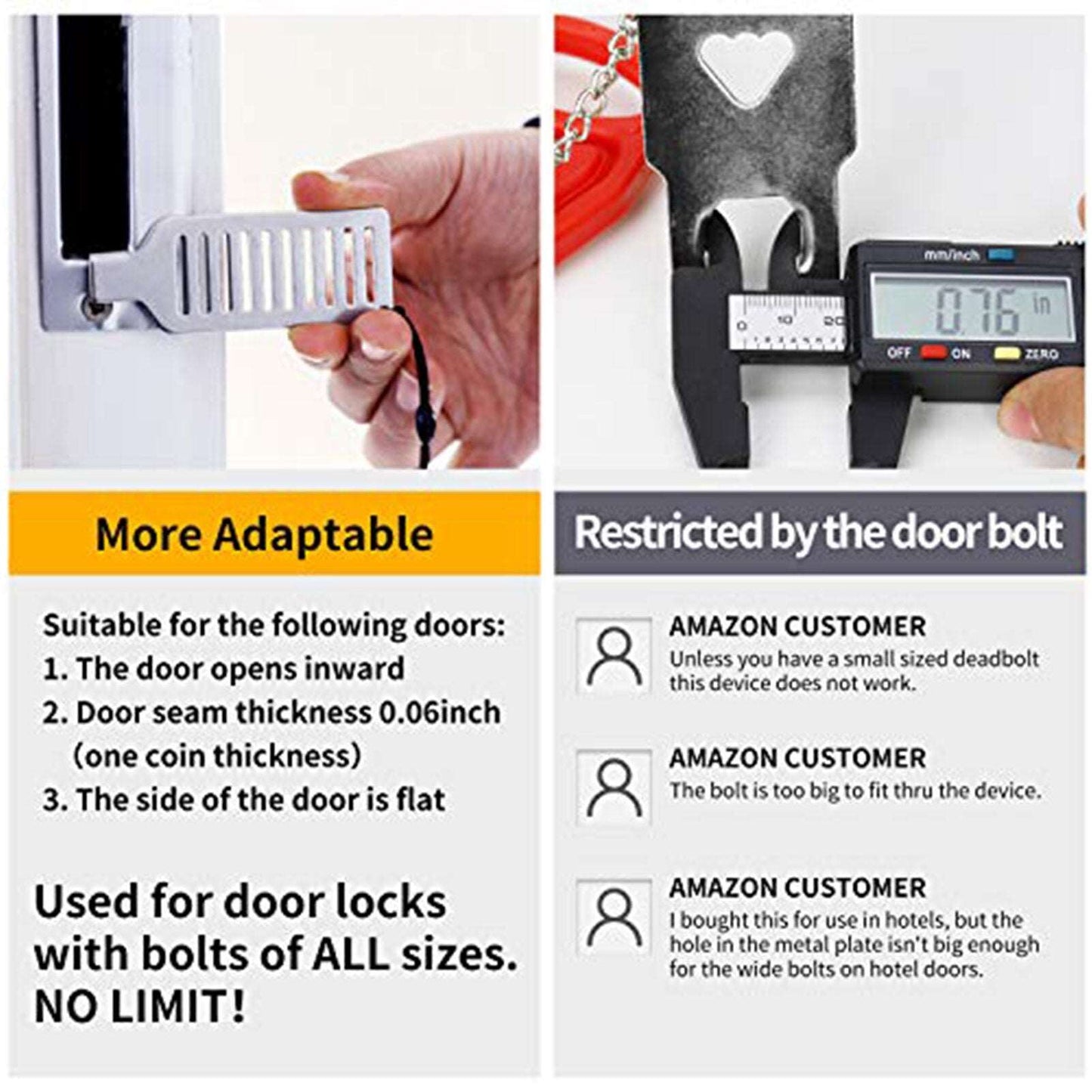 1PC Door Security Lock for Travel